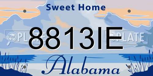8813IE Alabama License Plate