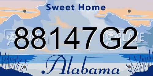 88147G2 Alabama License Plate