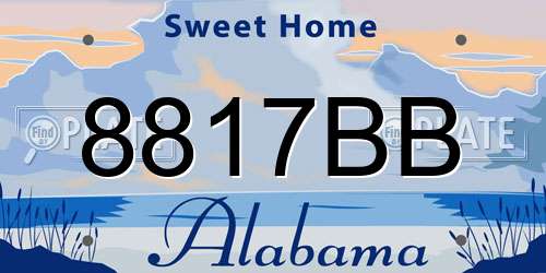 8817BB Alabama License Plate