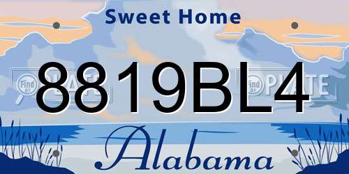 8819BL4 Alabama License Plate