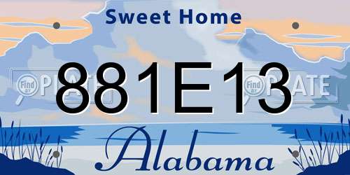 881E13 Alabama License Plate