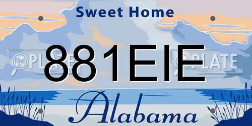 881EIE Alabama License Plate