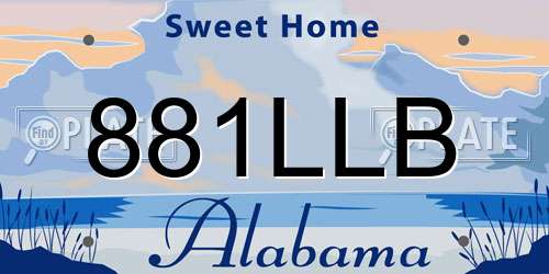 881LLB Alabama License Plate