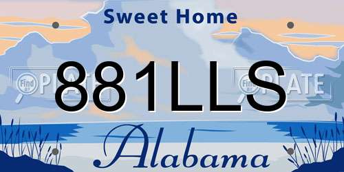 881LLS Alabama License Plate