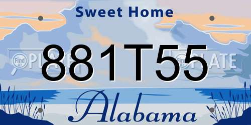 881T55 Alabama License Plate