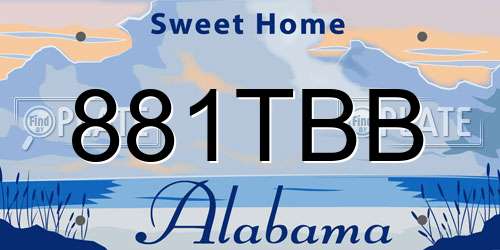 881TBB Alabama License Plate