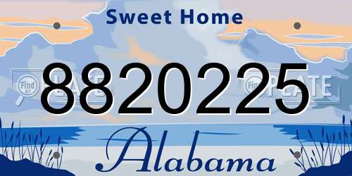 8820225 Alabama License Plate