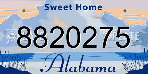 8820275 Alabama License Plate