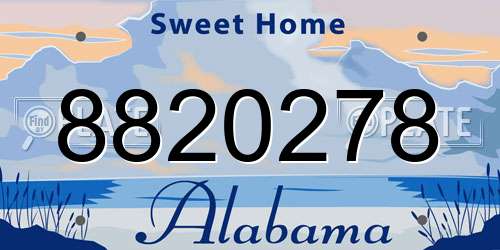 8820278 Alabama License Plate