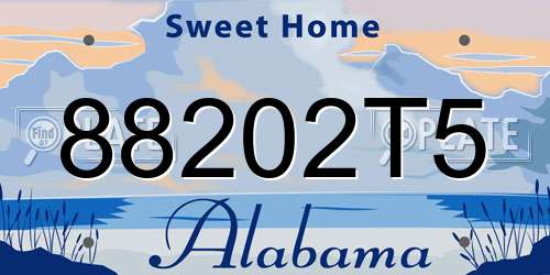 88202T5 Alabama License Plate