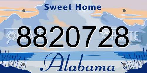 8820728 Alabama License Plate