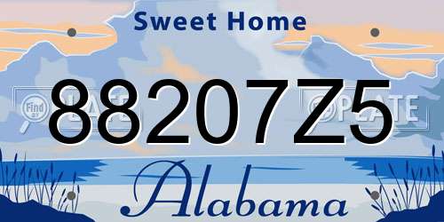 88207Z5 Alabama License Plate