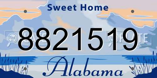 8821519 Alabama License Plate