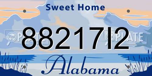 88217I2 Alabama License Plate