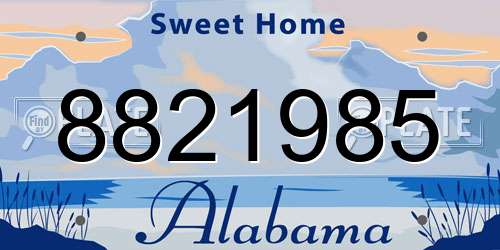 8821985 Alabama License Plate