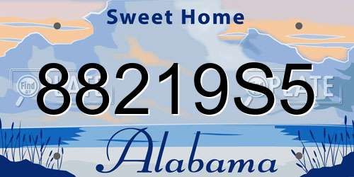 88219S5 Alabama License Plate