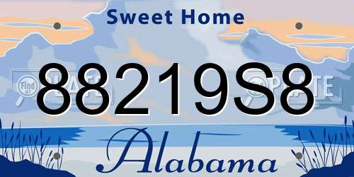 88219S8 Alabama License Plate
