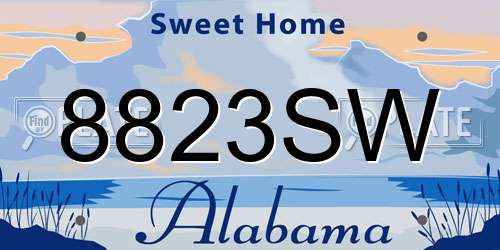 8823SW Alabama License Plate