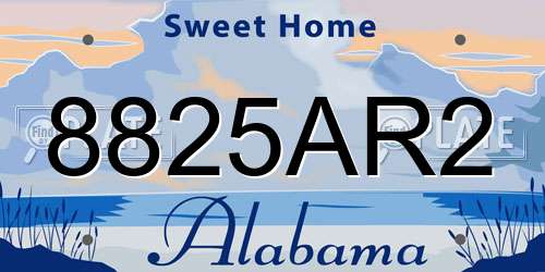 8825AR2 Alabama License Plate