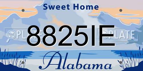 8825IE Alabama License Plate