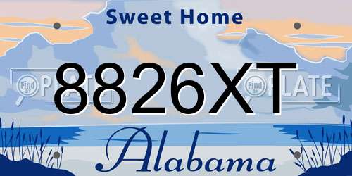 8826XT Alabama License Plate