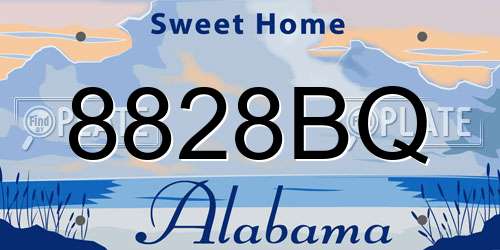 8828BQ Alabama License Plate