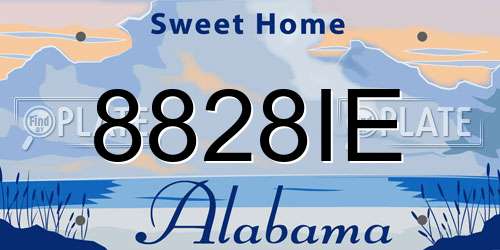 8828IE Alabama License Plate