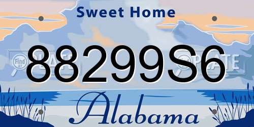 88299S6 Alabama License Plate
