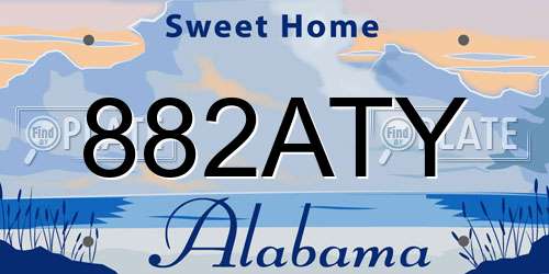 882ATY Alabama License Plate