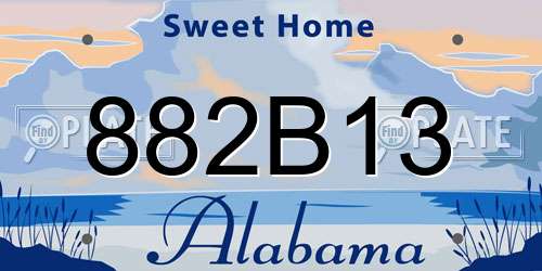 882B13 Alabama License Plate