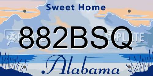 882BSQ Alabama License Plate