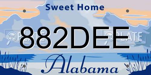 882DEE Alabama License Plate