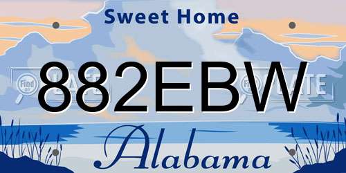 882EBW Alabama License Plate