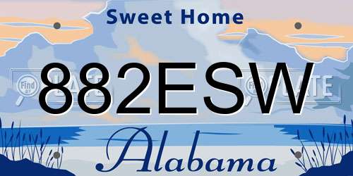 882ESW Alabama License Plate