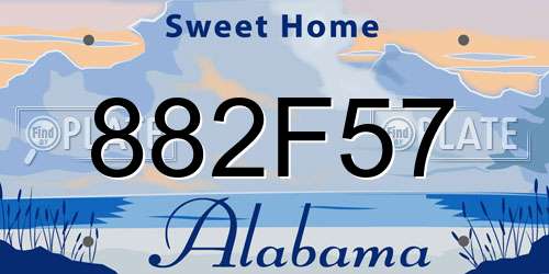 882F57 Alabama License Plate