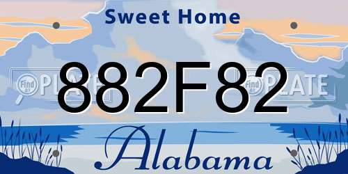 882F82 Alabama License Plate