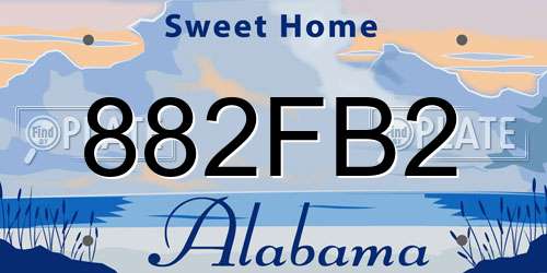 882FB2 Alabama License Plate