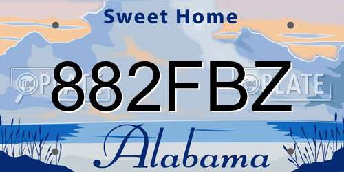 882FBZ Alabama License Plate