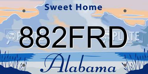882FRD Alabama License Plate