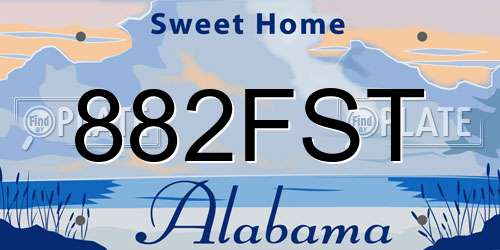 882FST Alabama License Plate