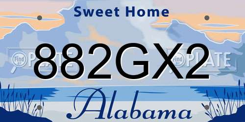 882GX2 Alabama License Plate