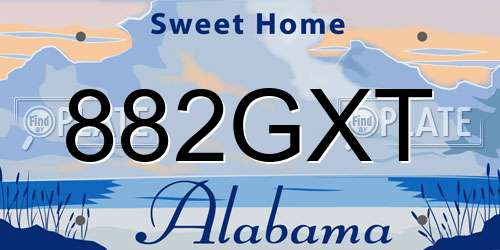 882GXT Alabama License Plate