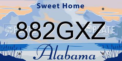 882GXZ Alabama License Plate