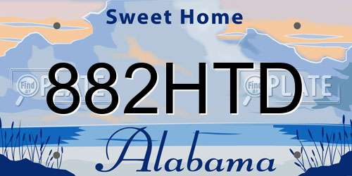 882HTD Alabama License Plate
