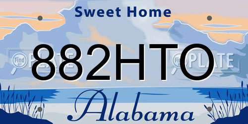 882HTO Alabama License Plate