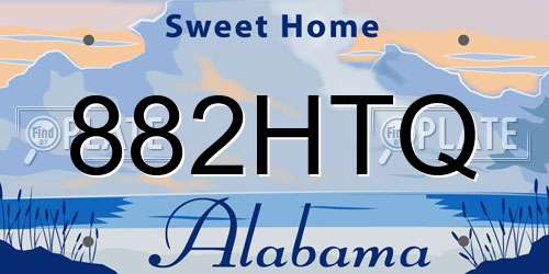 882HTQ Alabama License Plate
