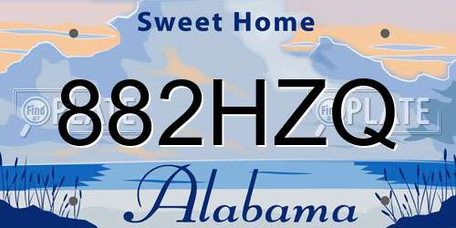 882HZQ Alabama License Plate