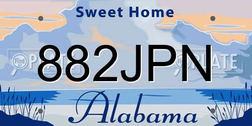 882JPN Alabama License Plate