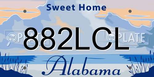 882LCL Alabama License Plate