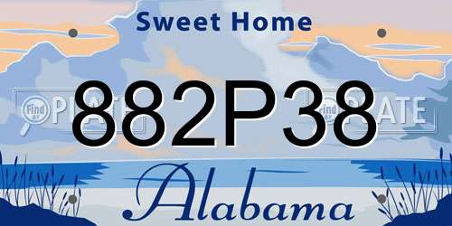 882P38 Alabama License Plate